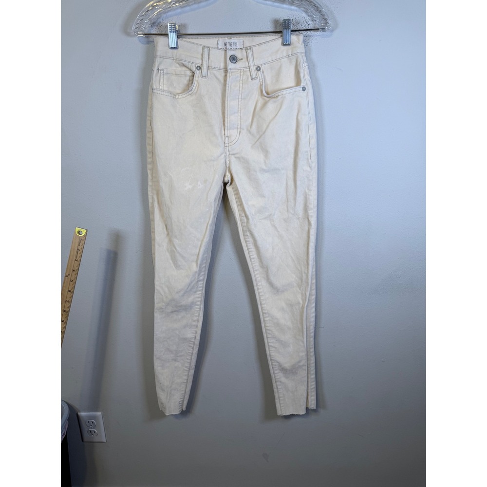 We The Free Womens Skinny Jeans High Rise Cream 26 Flawed